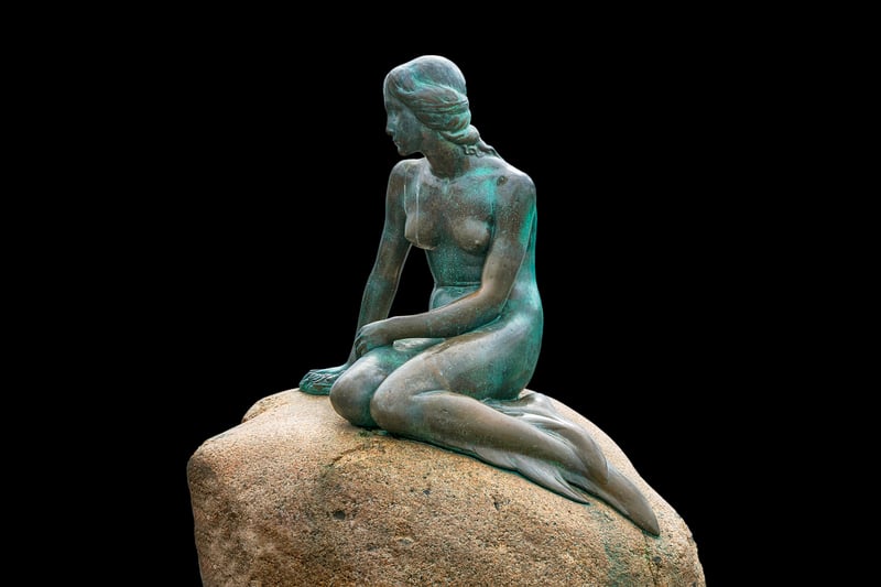 Mermaid Statue in Garden Pond